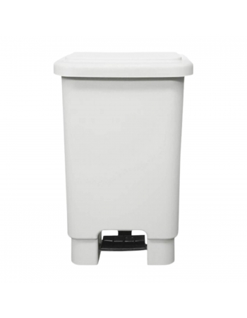 LIXEIRA 50LTS BRANCA C/ PEDAL RETANGULAR