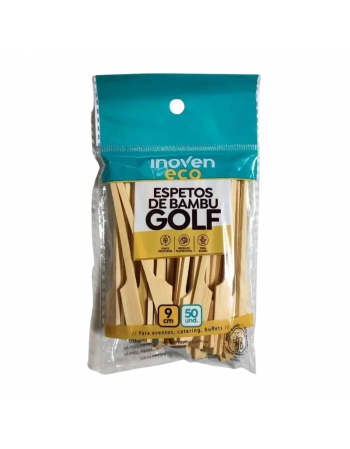 ESPETO COM ENFEITE P/HAMBURGUER 9CM C/50 - INOVEN (GOLF)