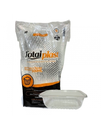 TH-POTE RETANGULAR 500ML C/TAMPA - TOTALPLAST (KPR - 500)