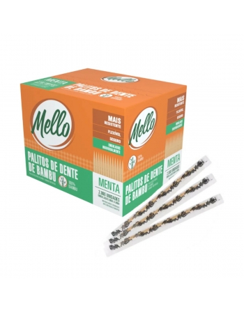 Palito de Bambu Sabor Menta Embalado Sachet Plástico - MELLO