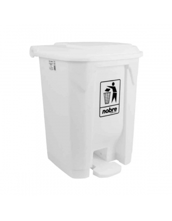 LIXEIRA 30LTS RETANGULAR C/ PEDAL - BRANCA (NOBRE)