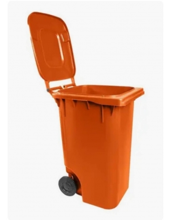 LIXEIRA 240LTS LARANJA (GARI) C/RODA