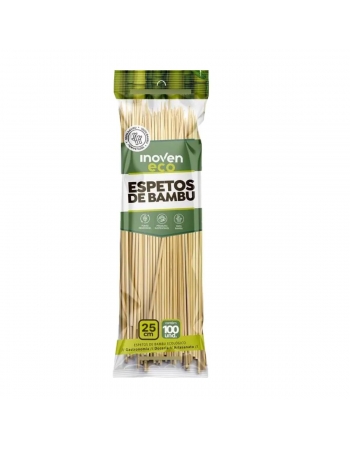 Palito de Bambu para Churrasco 25cm - INOVEN