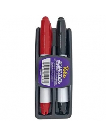 Marcador para Quadro Vermelho e Preto - KIT