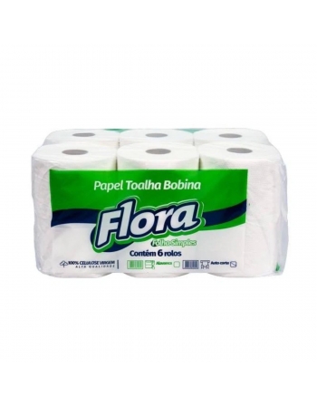 Toalha Bobina 100% Celulose 20x150m - FLORA