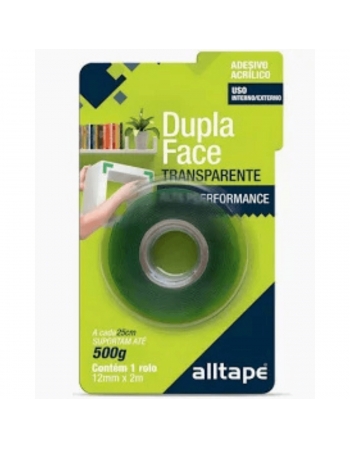 FITA DUPLA FACE 12MMX30M TRANSP - ALLTAPE