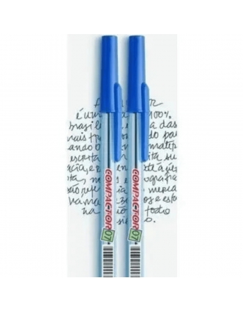 CANETA ESFEROGRAFICA AZUL 0,7MM - COMPACTOR