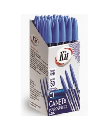 CANETA ESFEROGRAFICA AZUL PONTA FINA 07MM C1 C/50 - KIT
