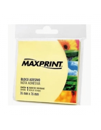 BLOCO ADESIVO 76X76 AMARELO - MAXPRINT