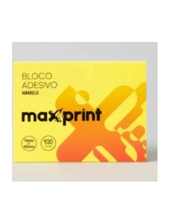 BLOCO ADESIVO 76X102 AMARELO - MAXPRINT