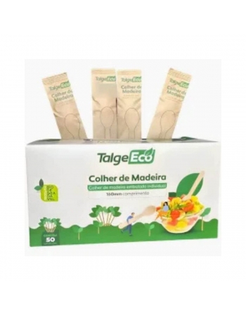 COLHER MADEIRA EMBALADO 160MM - TALGE ECO