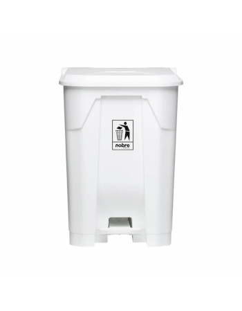LIXEIRA 50LTS BRANCA C/ PEDAL RETANGULAR (NOBRE)