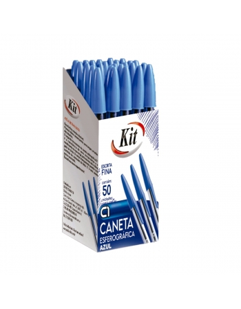 CANETA ESFEROGRAFICA AZUL PONTA FINA 07MM C1 C/50 - KIT