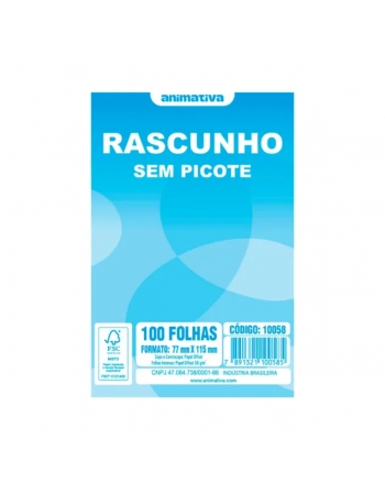 COMANDA BLOCO LISO (RASCUNHO) 77X115MM 1VIA C/100FLS - ANIMATIVA