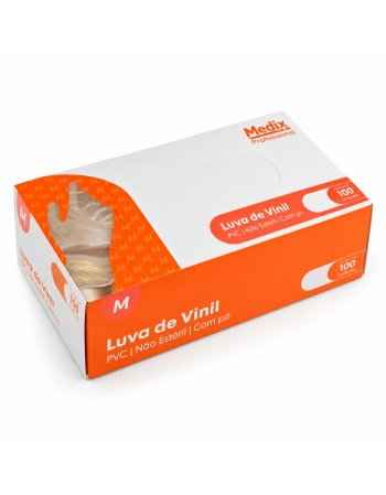 LUVA SILICONE (VINIL) C/TALCO M - MEDIX