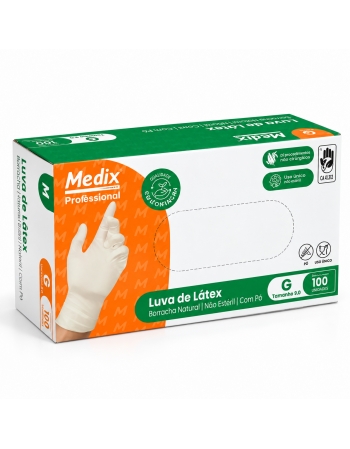 LUVA LATEX C/TALCO G - MEDIX