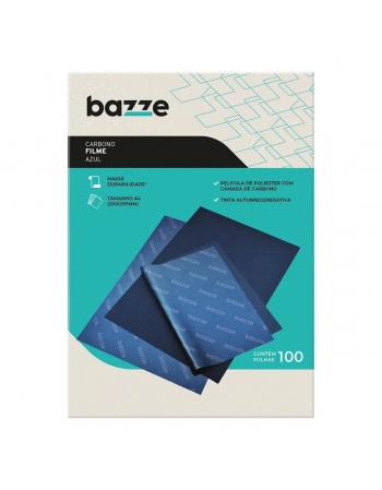 CARBONO FILME A4 AZUL C/100 - BAZZE