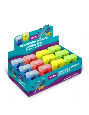 APONTADOR PLASTICO C/COLETOR 4CM - ONDA