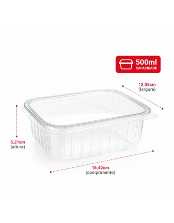 POTE RETANGULAR 500ML - PRAFESTA (8311)