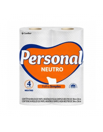 PAPEL HIG. PERSONAL NEUTRO F. SIMPLES C/4 ROLOS